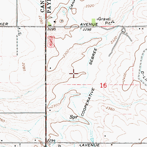 Topographic Map of Farmers Cooperative Sebree Canal Extension, ID