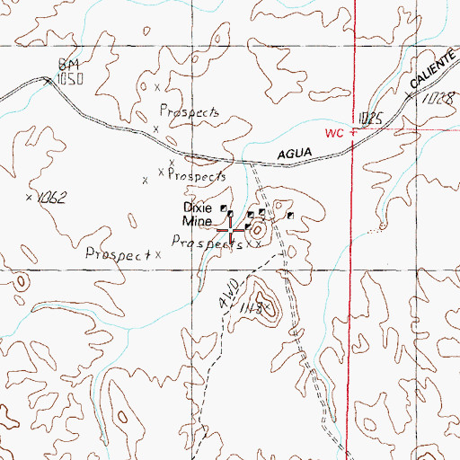 Topographic Map of Dixie Mine, AZ