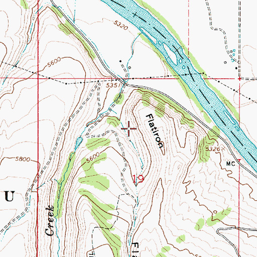 Topographic Map of Flatiron, ID