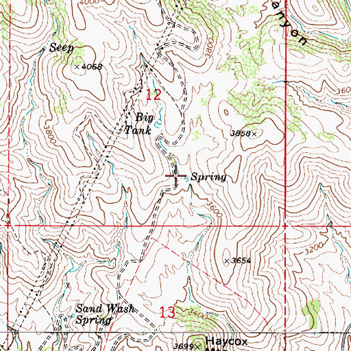 Topographic Map of Sand Wash Spring Number Two, AZ