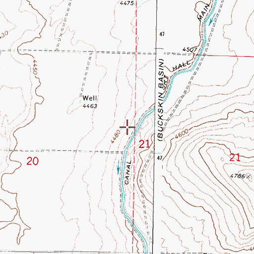 Topographic Map of Fort Hall Main Canal, ID