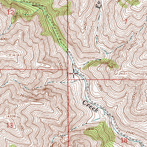 Topographic Map of Fourth Creek, ID