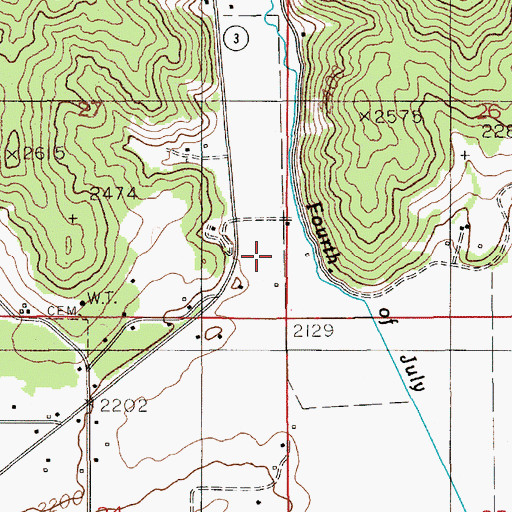 Topographic Map of Fourth of July Canyon, ID