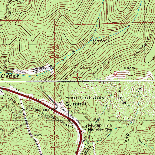 Topographic Map of Fourth of July Summit, ID