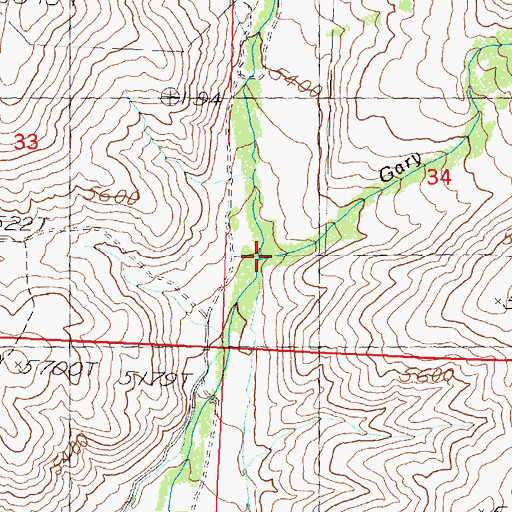 Topographic Map of Gary Creek, ID