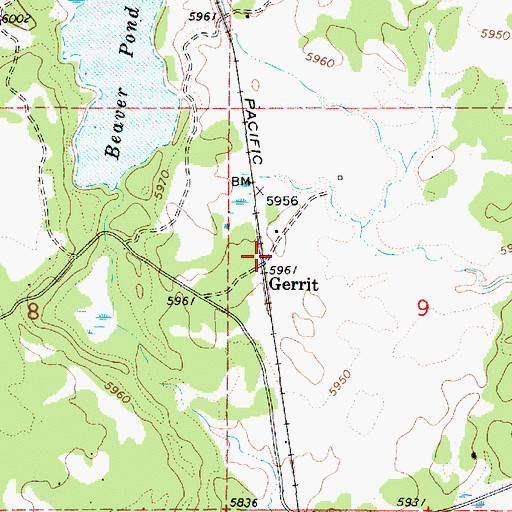Topographic Map of Gerrit, ID