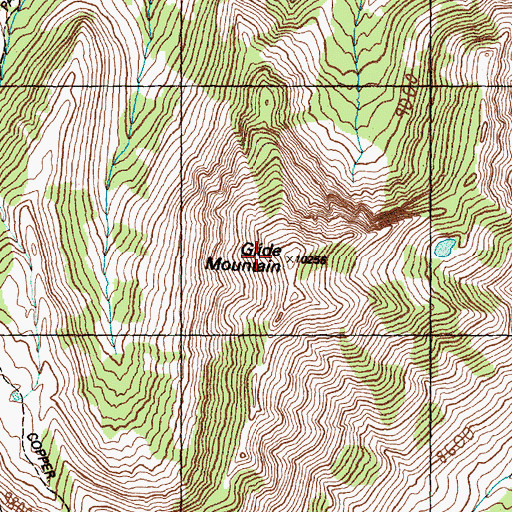 Topographic Map of Glide Mountain, ID