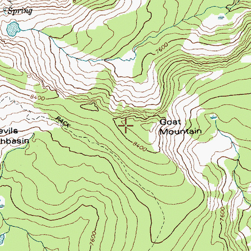 Topographic Map of Goat Mountain, ID