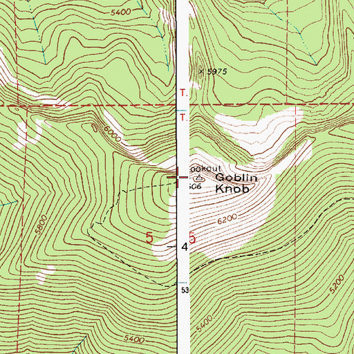 Topographic Map of Goblin Knob, ID