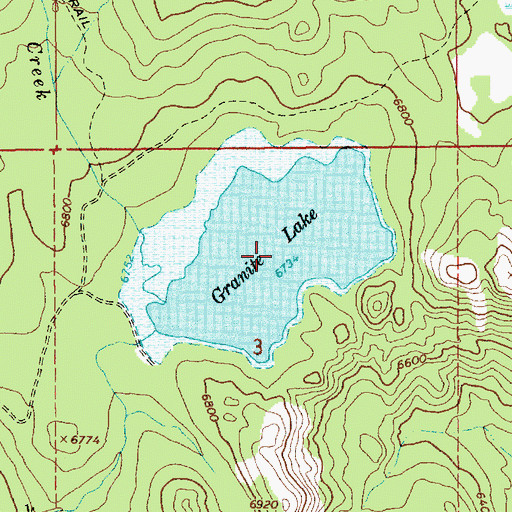 Topographic Map of Granite Lake, ID
