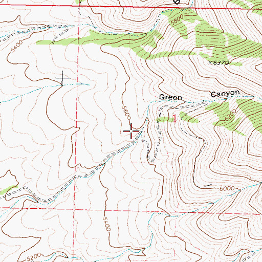 Topographic Map of Green Canyon, ID