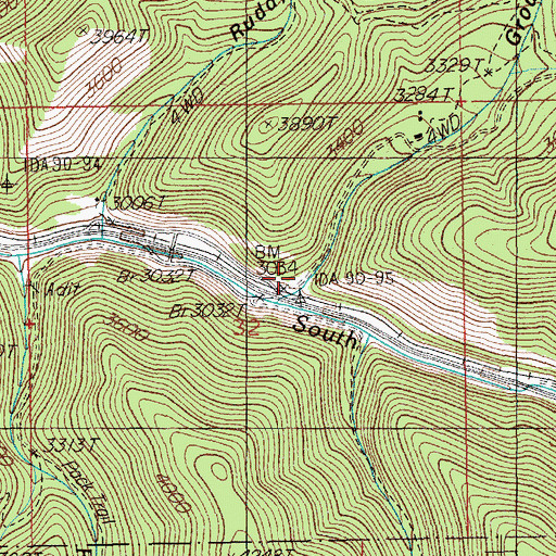 Topographic Map of Grouse Gulch, ID