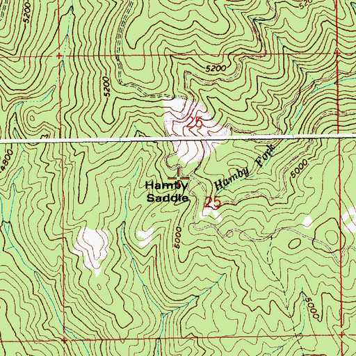 Topographic Map of Hamby Saddle, ID