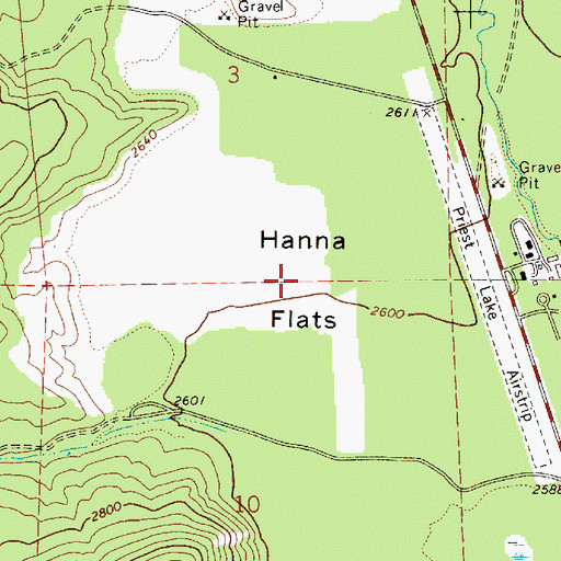 Topographic Map of Hanna Flats, ID