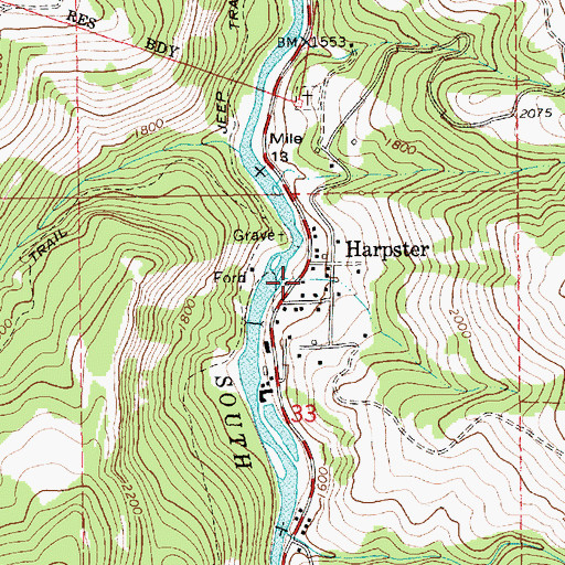 Topographic Map of Harpster, ID