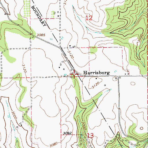 Topographic Map of Harrisburg, ID