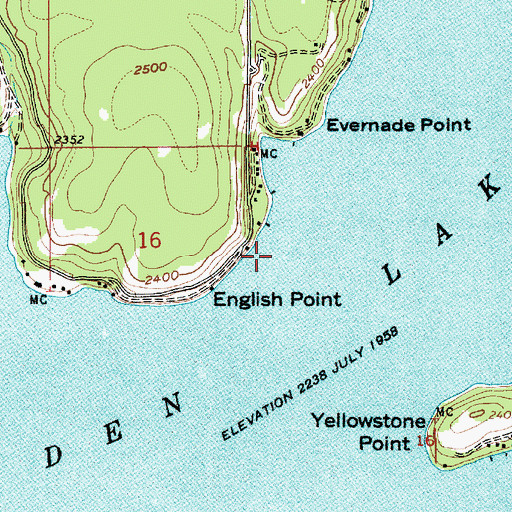 Topographic Map of Lake Hayden, ID