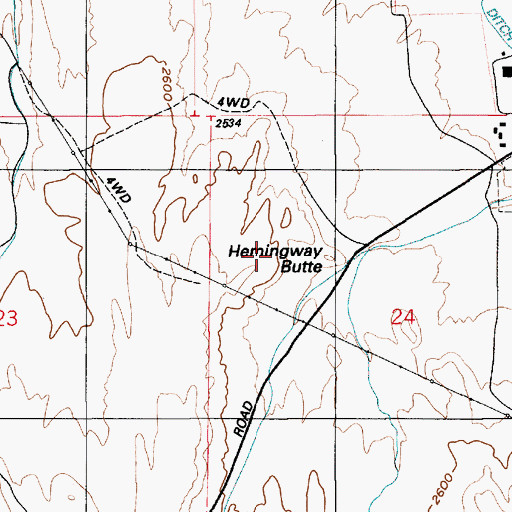 Topographic Map of Hemingway Butte, ID