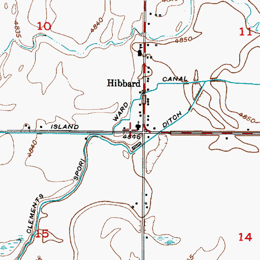 Topographic Map of Hibbard, ID