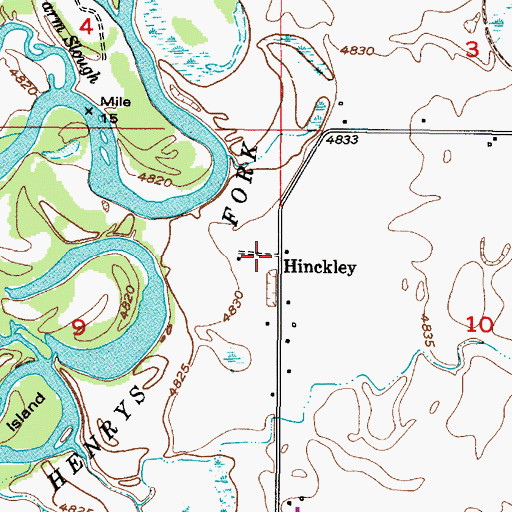 Topographic Map of Hinckley, ID