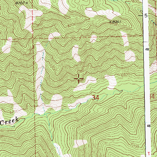 Topographic Map of Hiyu Creek, ID