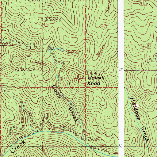 Topographic Map of Holaki Knob, ID
