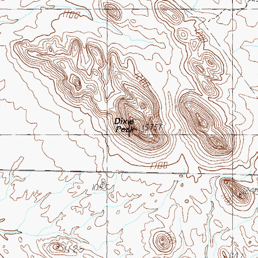 Topographic Map of Dixie Peak, AZ