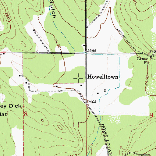Topographic Map of Howelltown, ID