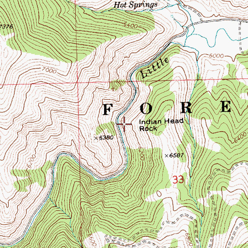 Topographic Map of Indian Head Rock, ID