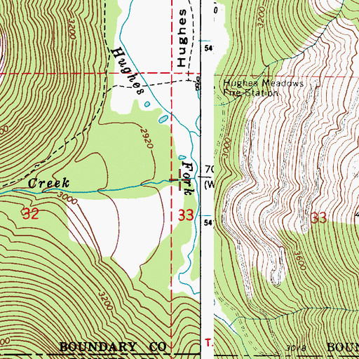 Topographic Map of Jackson Creek, ID