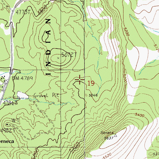 Topographic Map of Seneca Lake, AZ