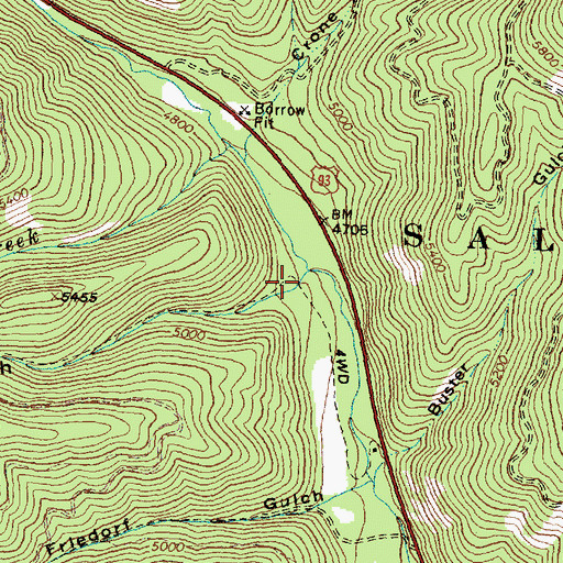 Topographic Map of Johnson Gulch, ID
