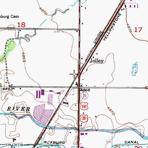 Topographic Map of Jolley, ID