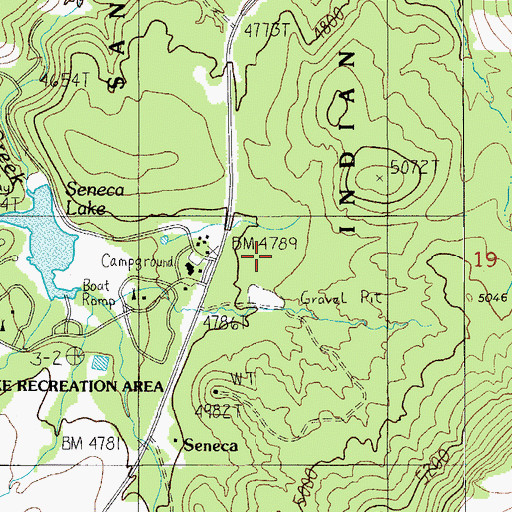 Topographic Map of Seneca Lake Dam, AZ