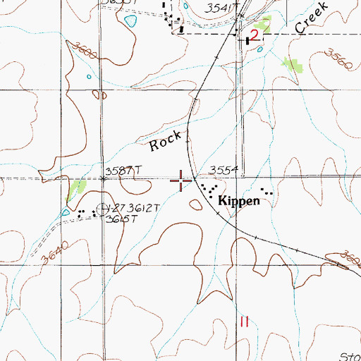 Topographic Map of Kippen, ID