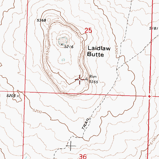Topographic Map of Laidlaw Butte, ID