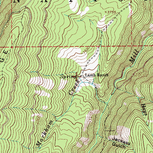 Topographic Map of Lamb Ranch, ID