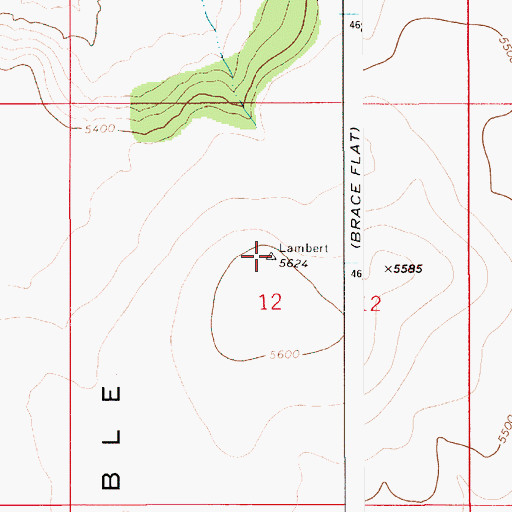 Topographic Map of Lambert Table, ID