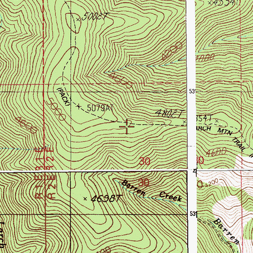 Topographic Map of Larch Mountain Trail, ID