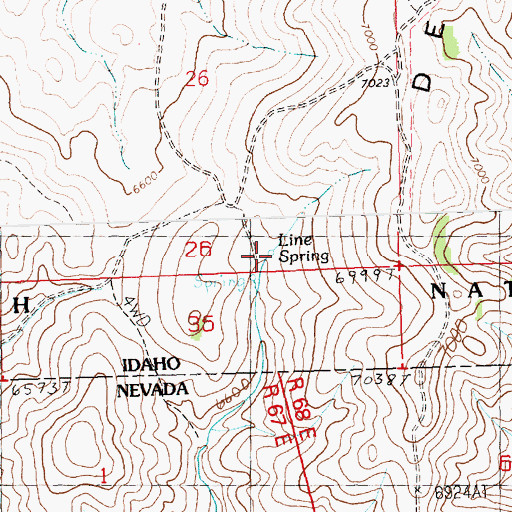 Topographic Map of Line Spring, ID