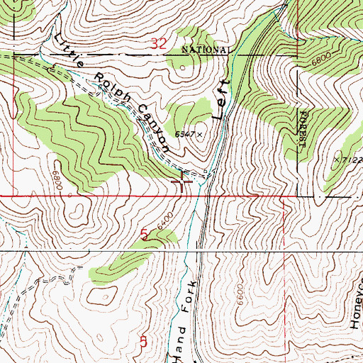 Topographic Map of Little Rolph Canyon, ID