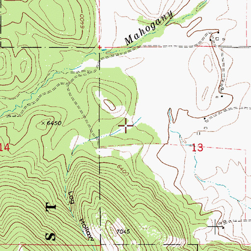 Topographic Map of Log Hollow, ID