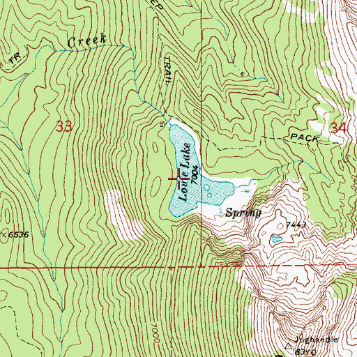 Topographic Map of Louie Lake, ID