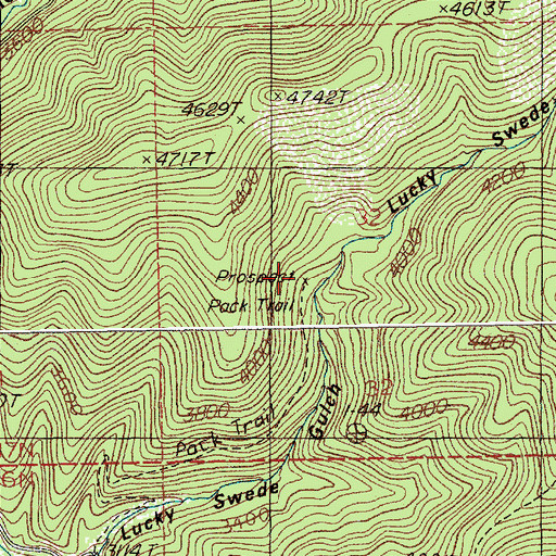 Topographic Map of Lucky Swede Mine (historical), ID