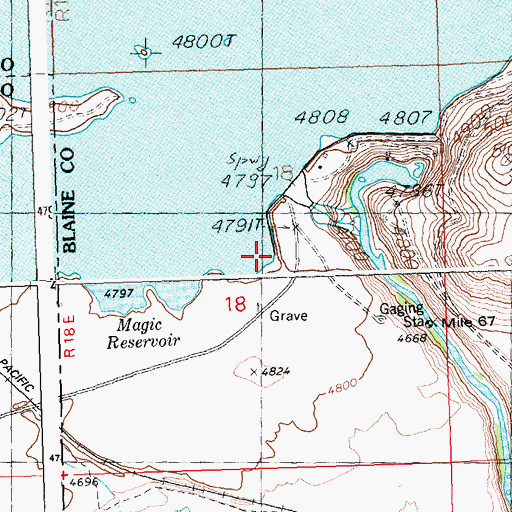Topographic Map of Magic Dam, ID