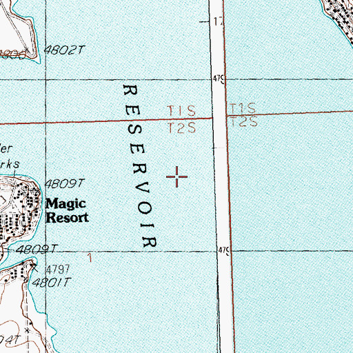 Topographic Map of Magic Reservoir, ID