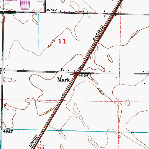 Topographic Map of Mark, ID