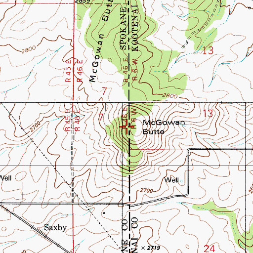 Topographic Map of McGowan Butte, ID