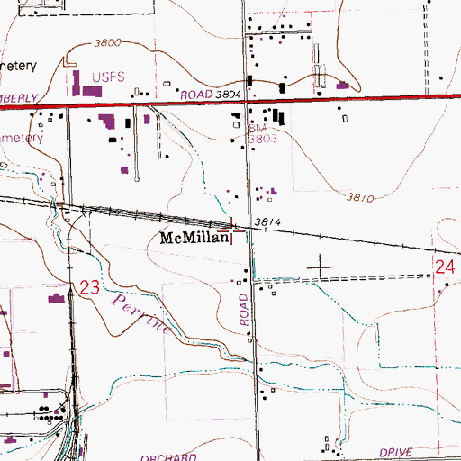 Topographic Map of McMillan, ID
