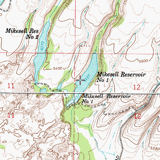 Topographic Map of Mikesell Reservoir Number One, ID